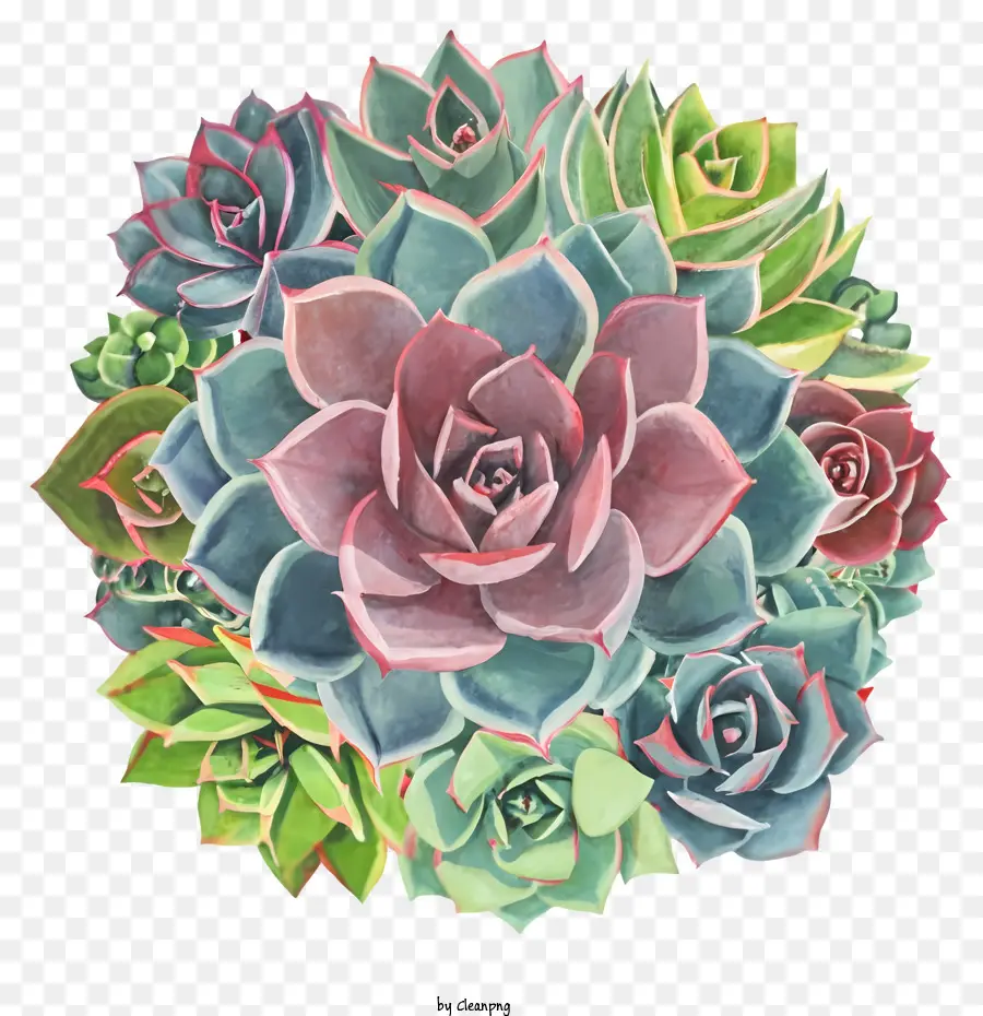 Las Plantas Suculentas，Patrón Circular PNG