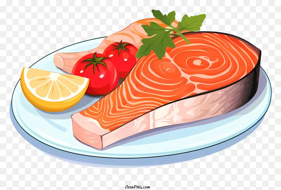 Salmón，Plana Blanca PNG