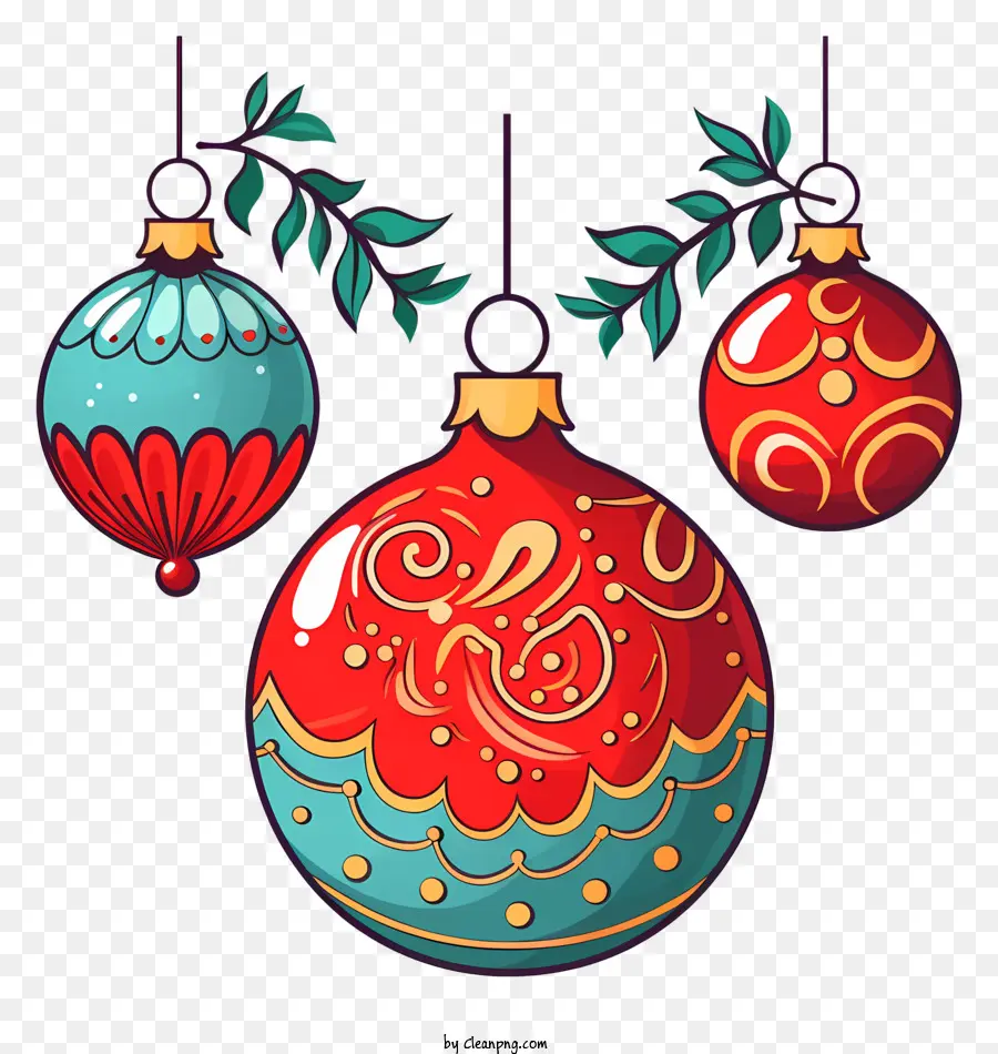 Decoraciones De Navidad，Adornos Coloridos PNG