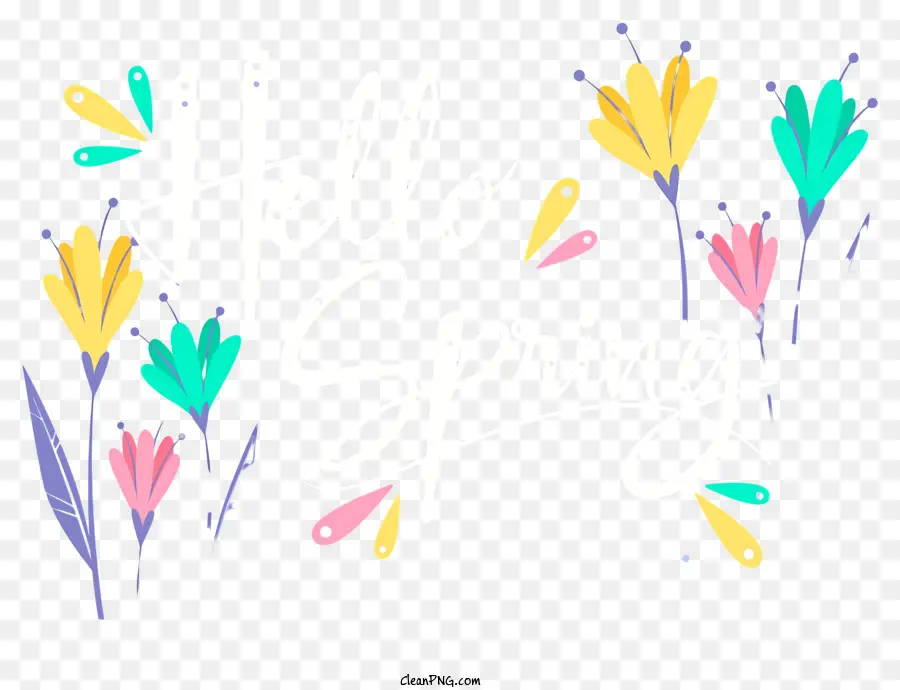 Hola Primavera，Flores PNG