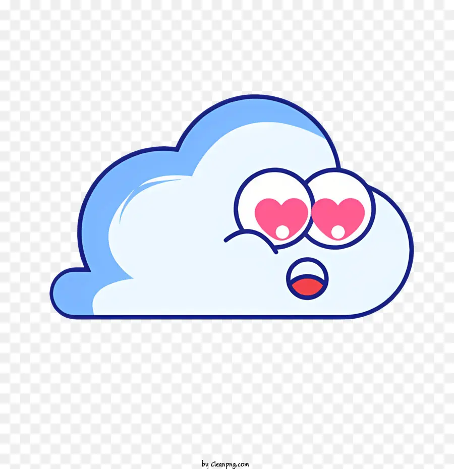 Nube Con Corazones，De Dibujos Animados En La Nube PNG