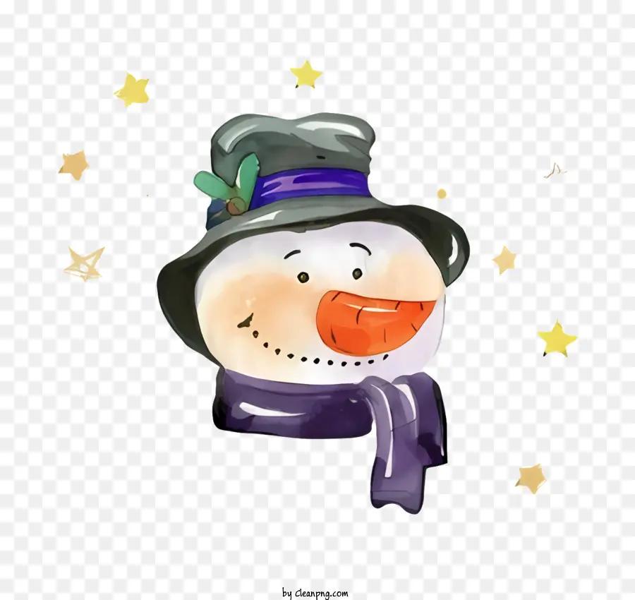 Muñeco De Nieve，Sombrero Negro PNG