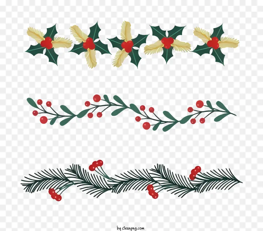 Hojas De Acebo，Guirnalda De Navidad PNG