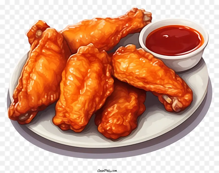 Alitas De Pollo Fritas，Salsa PNG