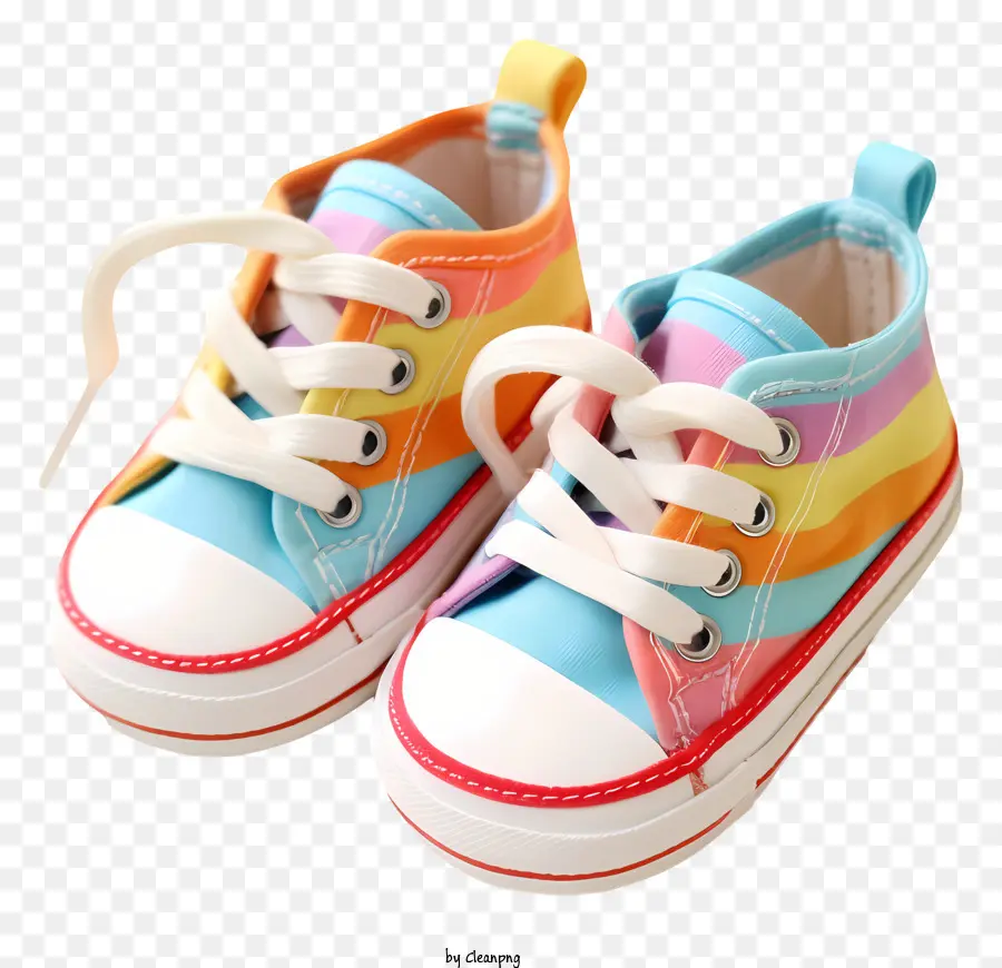 Zapatos A Rayas De Arcoiris，Calzado Casual PNG