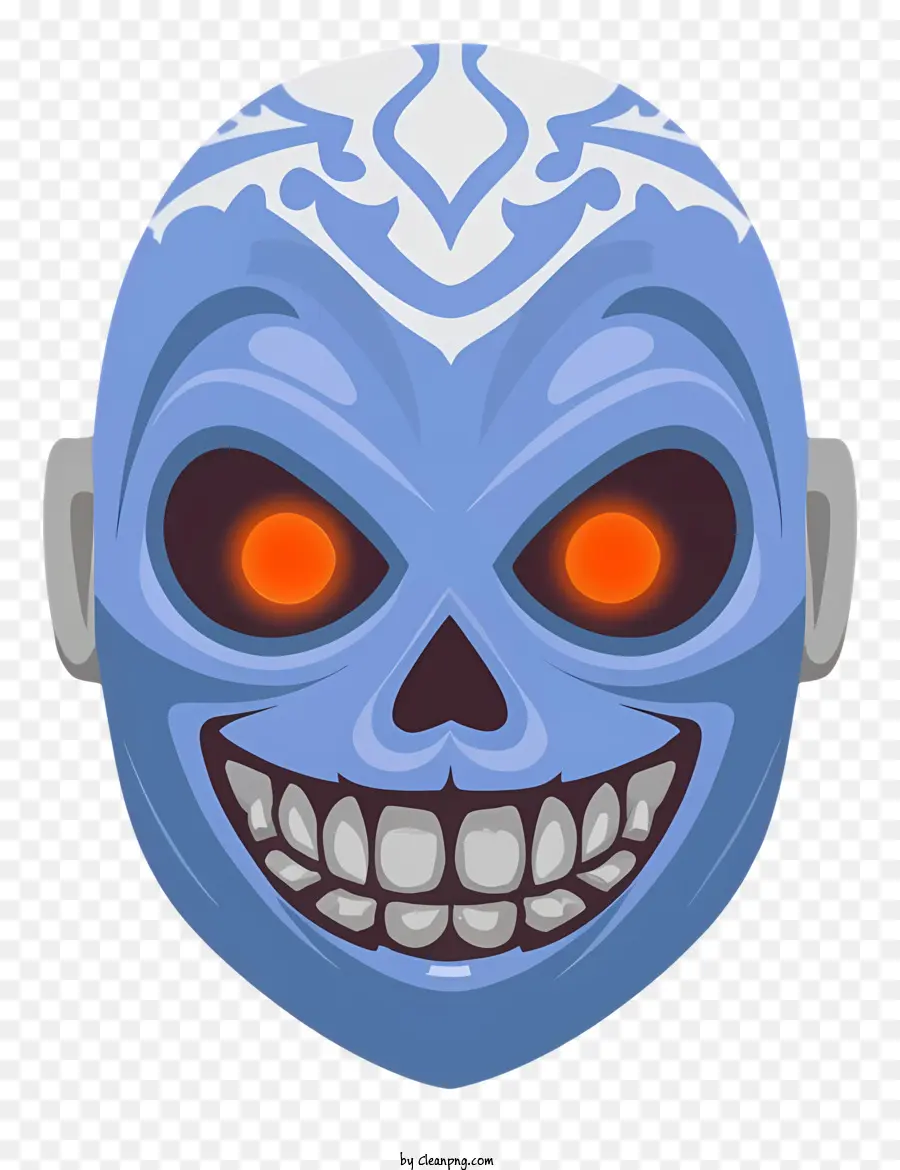 Cráneo Máscara，Máscara Azul Y Morada PNG