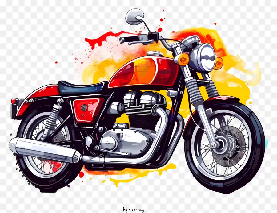 Motocicleta Roja，Diseño Elegante PNG