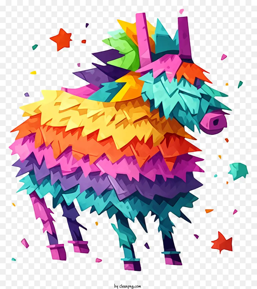 Animales De Dibujos Animados，Piñata De Burro Colorida PNG