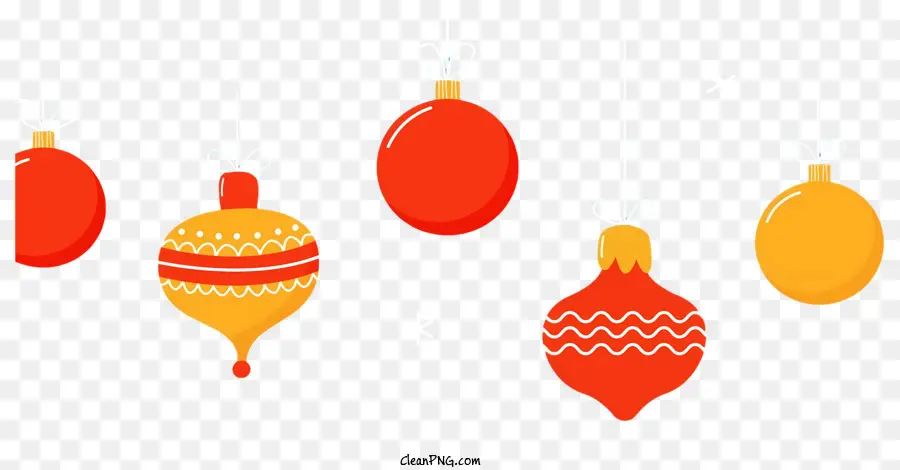 Adornos De Navidad，Adornos De Rojo Y Naranja PNG