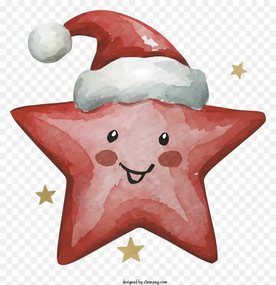 Estrella Rosa De Dibujos Animados，Estrella De Santa Hat PNG