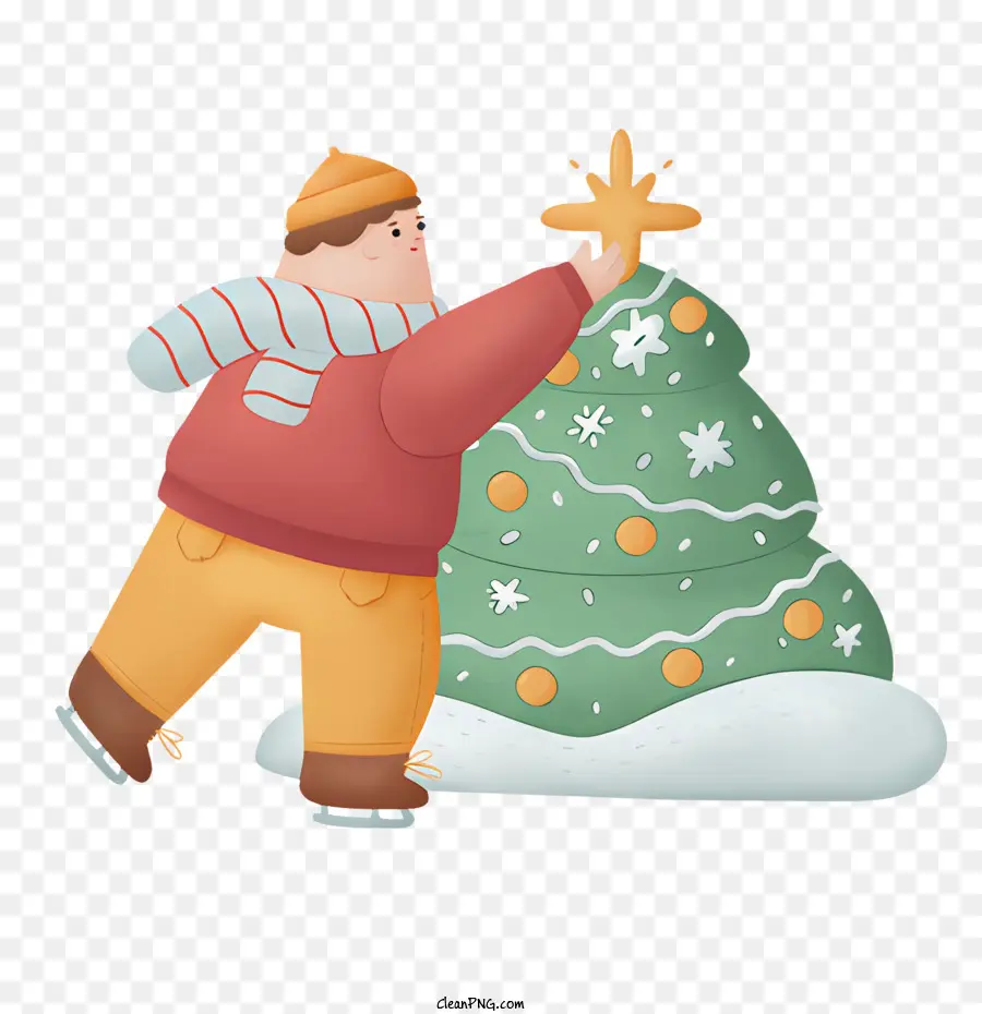 Dibujos Animados De Hombre，árbol De Navidad PNG