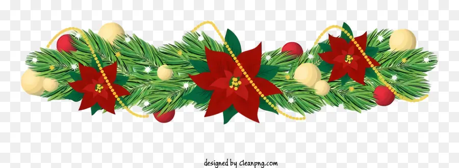 Corona De Navidad，Poinsettias Rojas PNG