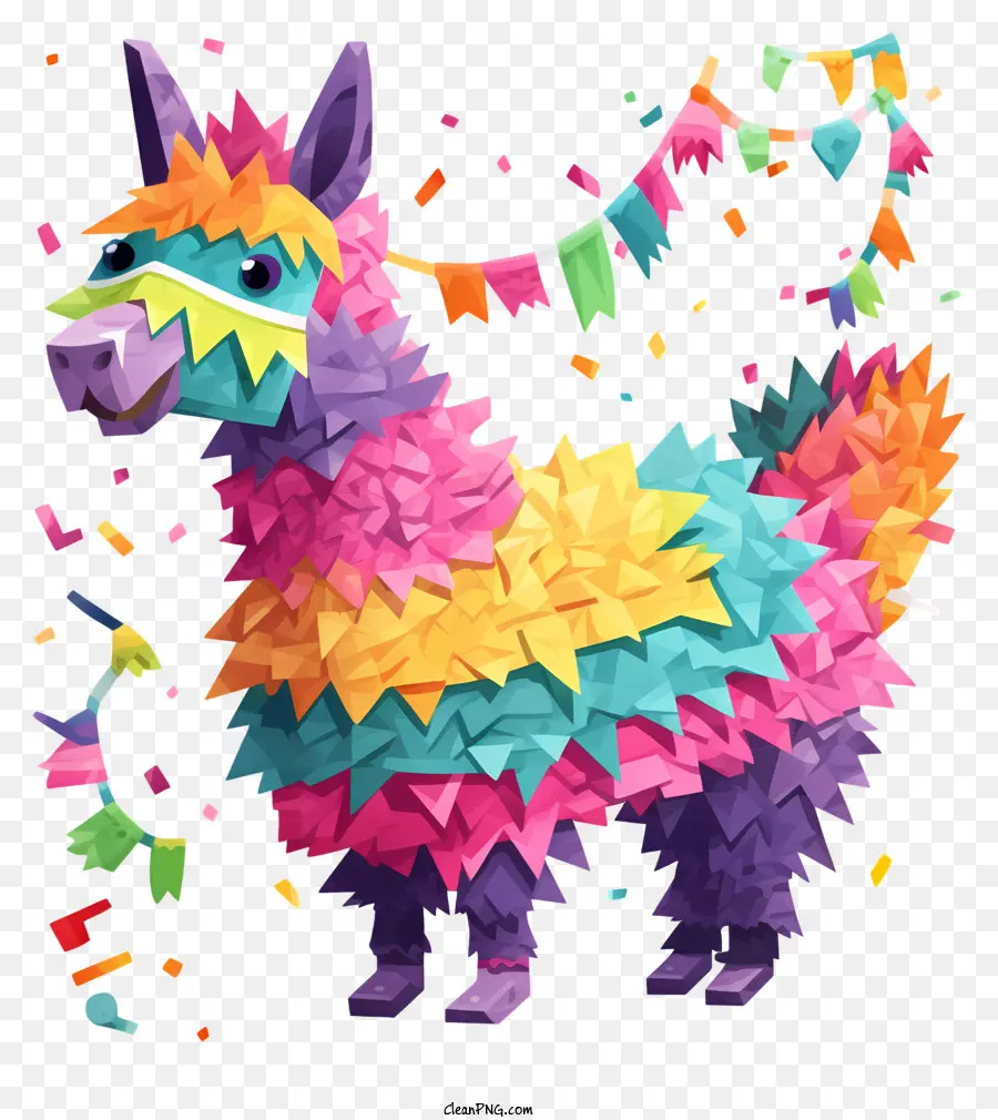 Llama，Piñata De Llama Colorida PNG