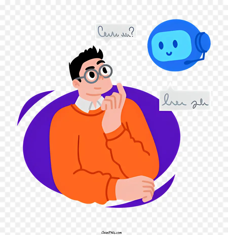 Hombre Sentado En Silla，Camisa Azul PNG