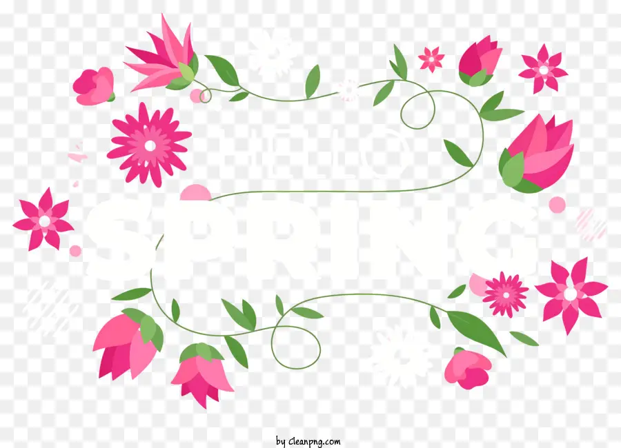 Diseño Floral，Hola Primavera PNG