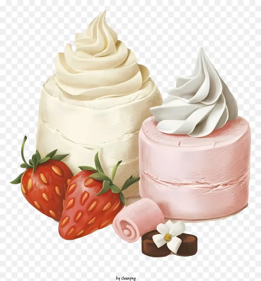 Pastel，Postres De Fresa Y Crema PNG