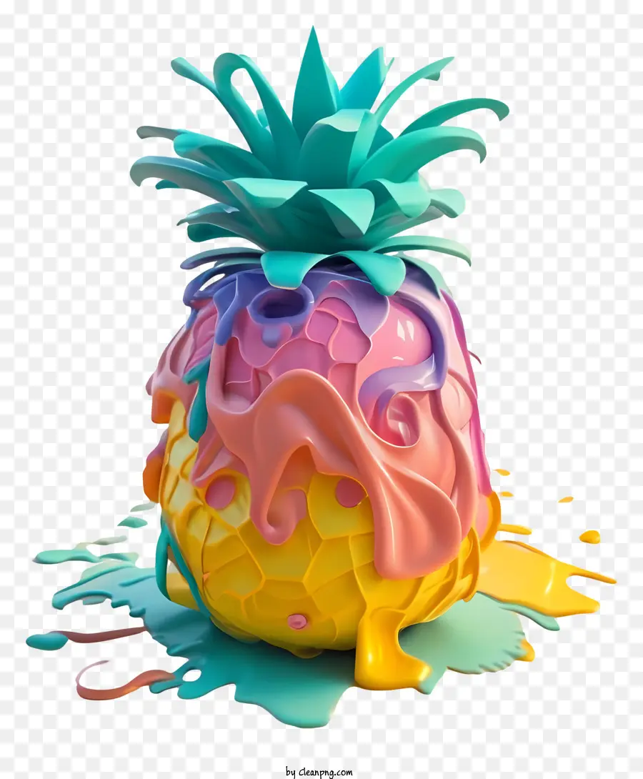 Piña，Piña Colorida PNG