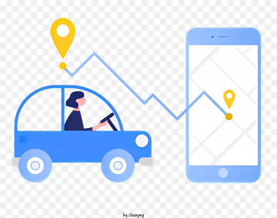 Navegación Del Coche，Aplicación De Teléfono Inteligente PNG