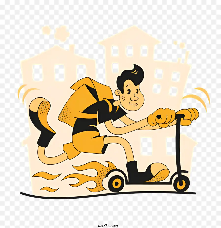 Scooter，Hombre Montando Scooter PNG