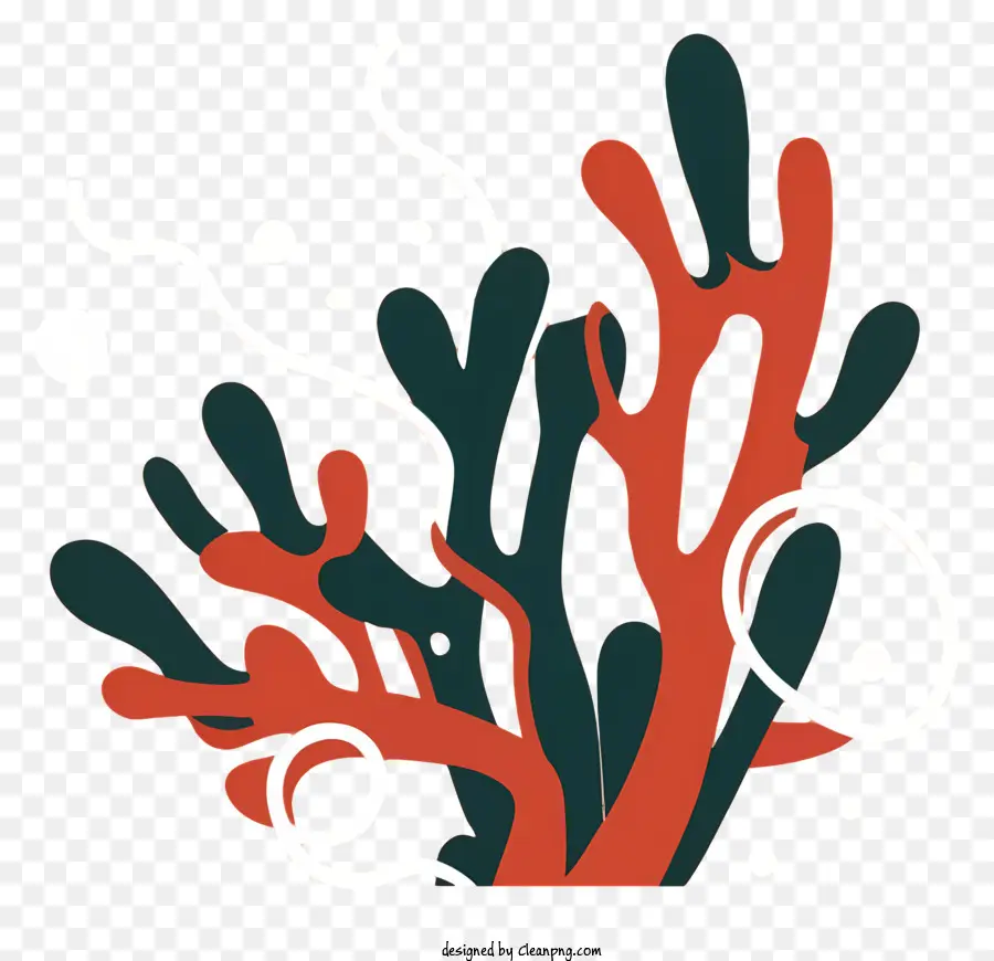 El Coral Rojo，Líneas De Tinta Blanca PNG