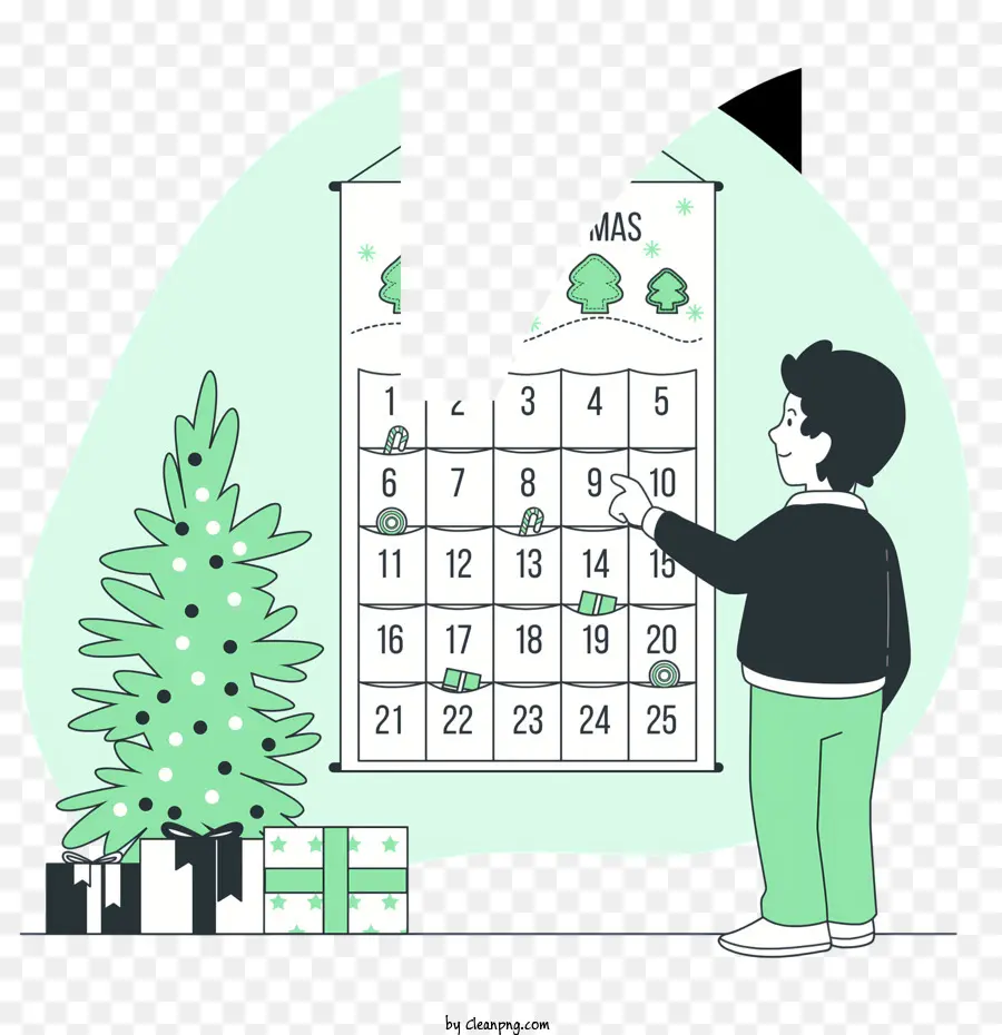 árbol De Navidad，Calendario PNG