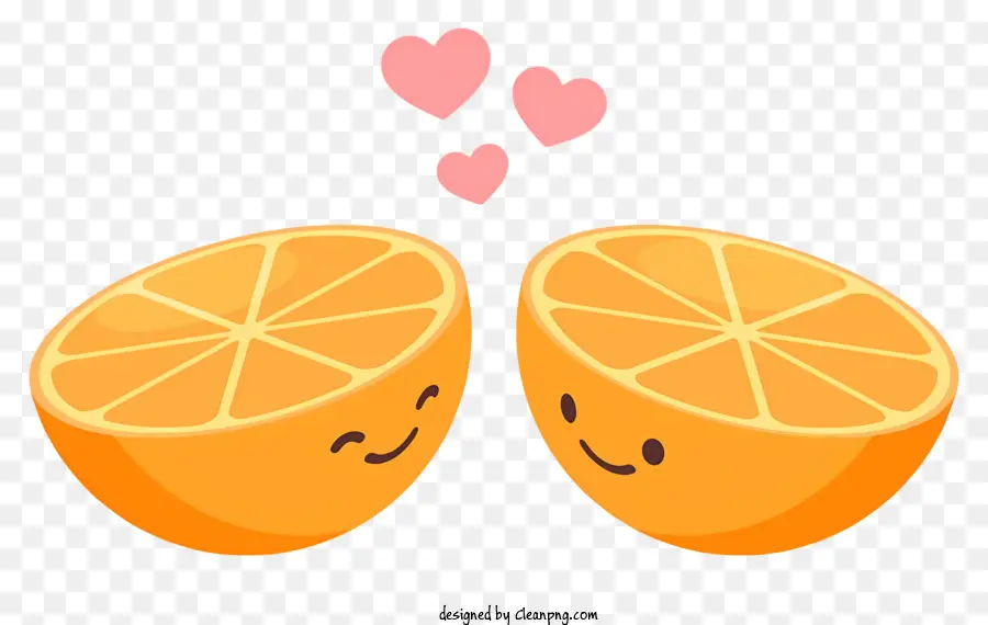 Rodajas De Naranja，Corazones PNG