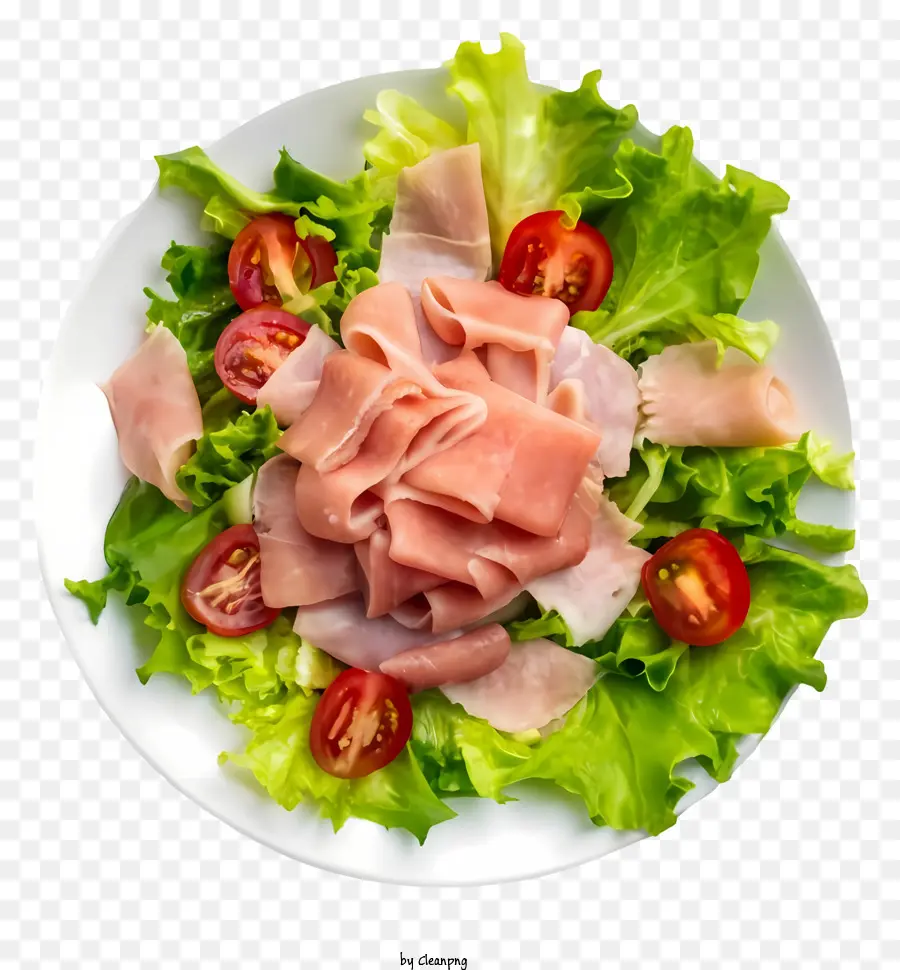 Plato De Comida，Ensalada De Jamón PNG