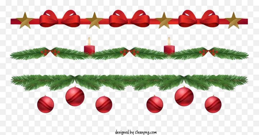 Guirnaldas De Rojo Y Oro，Bolas De Navidad PNG