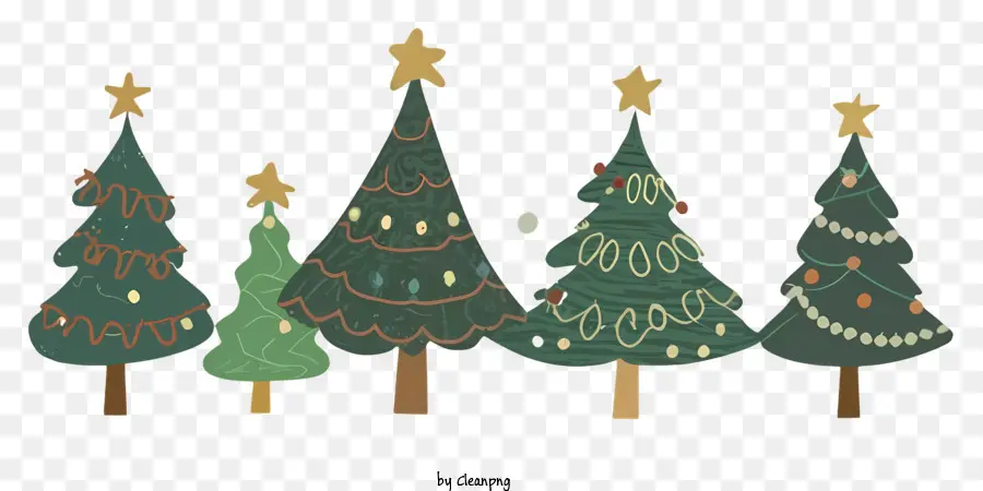 Los árboles De Navidad，Estrella En La Parte Superior PNG