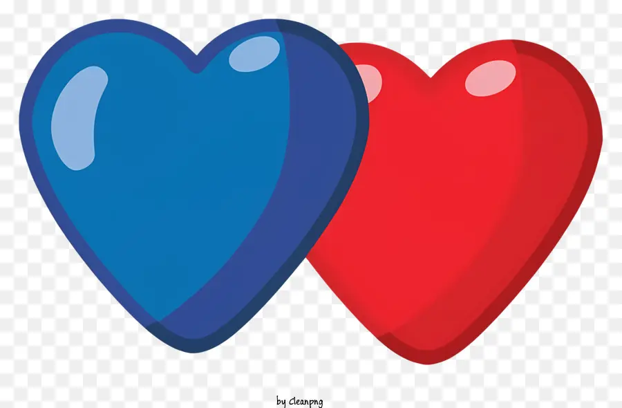 Amar，Corazones Azules Y Rojos PNG