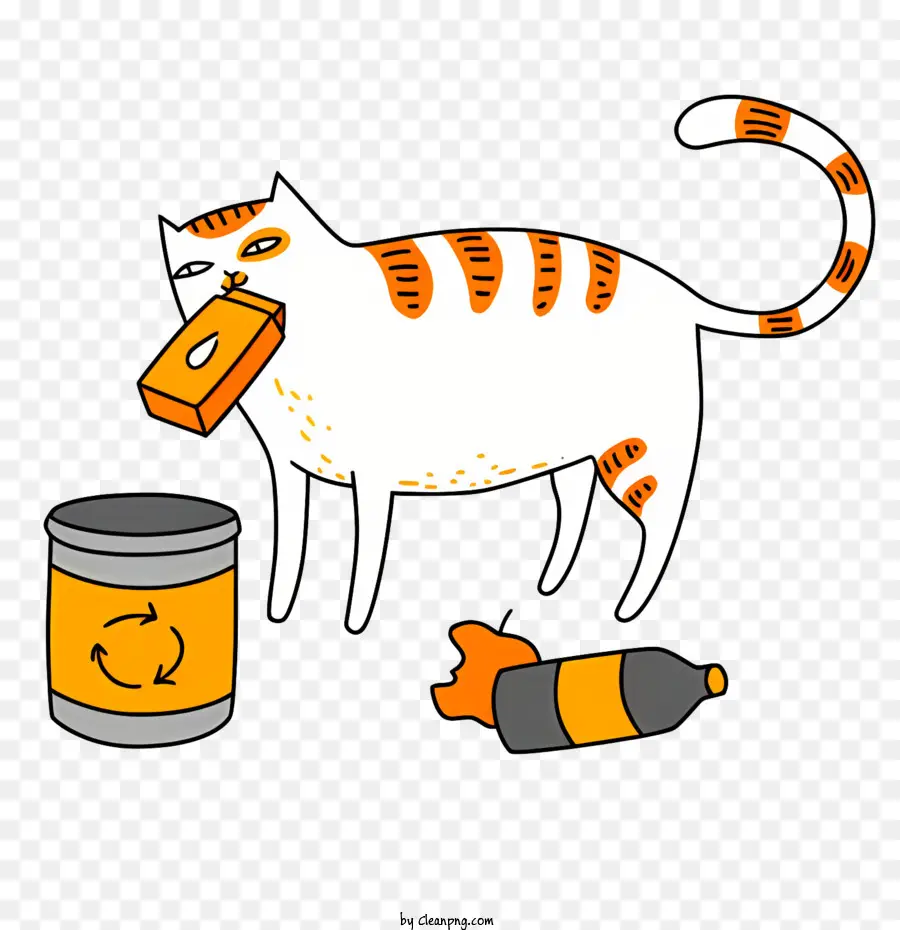 Gato Bebiendo Refresco，Gato Con Basura PNG