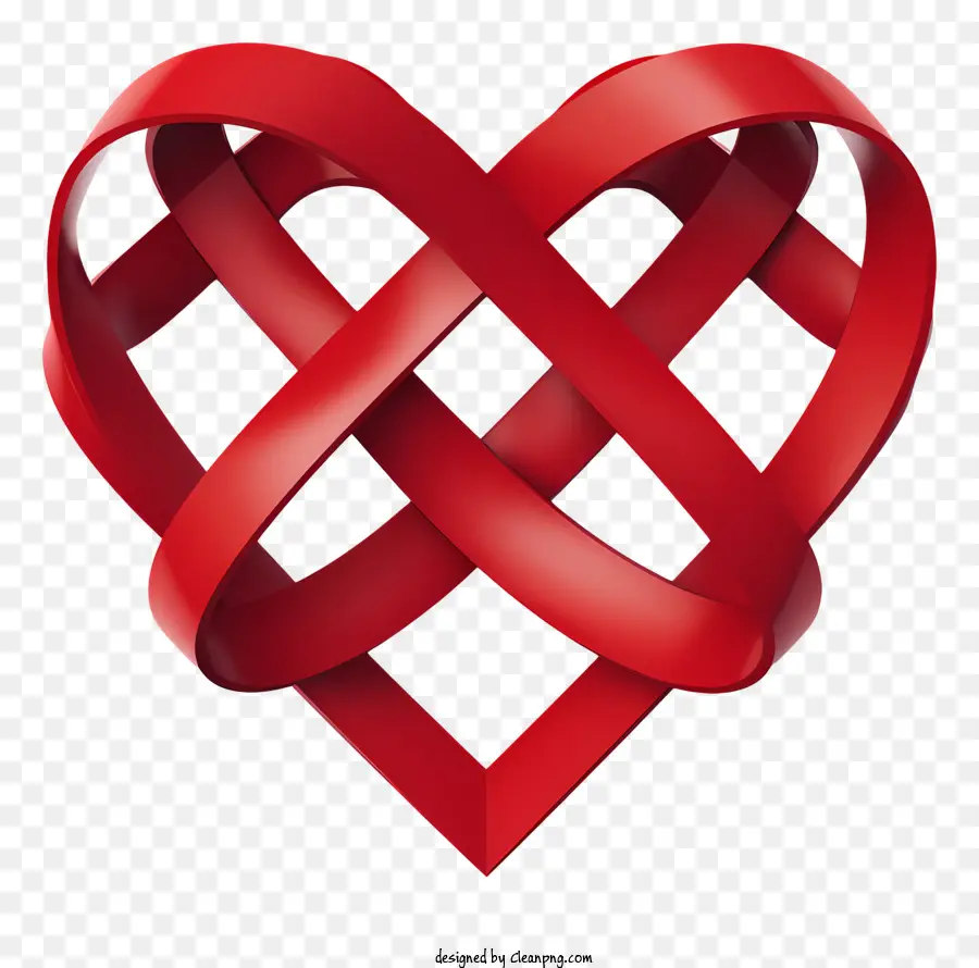 En Forma De Corazón，Cintas Rojas PNG