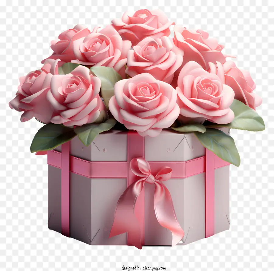 Rosas Rosadas，Caja De Regalo PNG