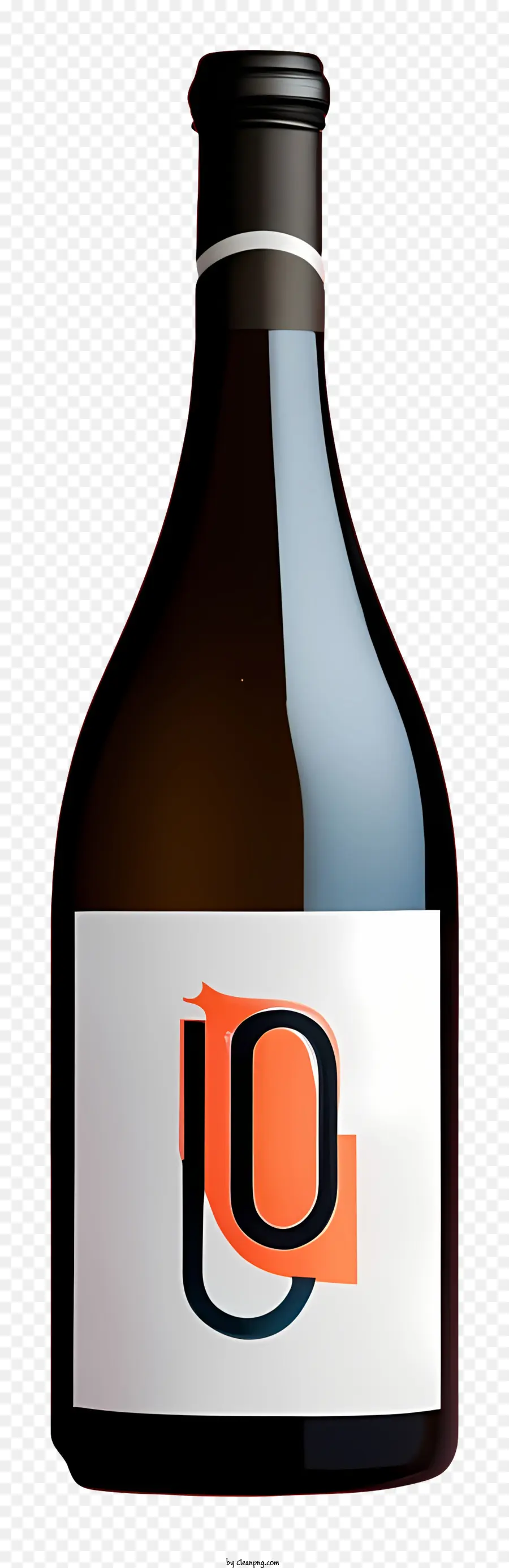 Botella De Alcohol，Diseño De Etiqueta Minimalista PNG