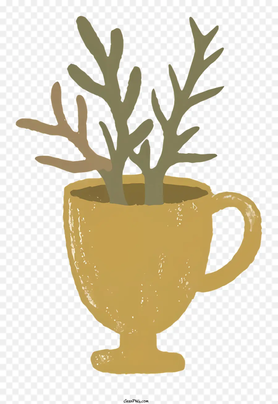 Copa Hecha De Oro，Planta En Taza PNG