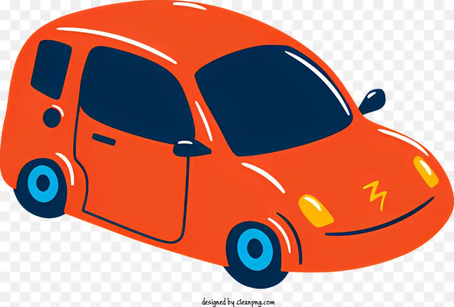 Orange Coche，Coche De Cuerpo Redondo PNG