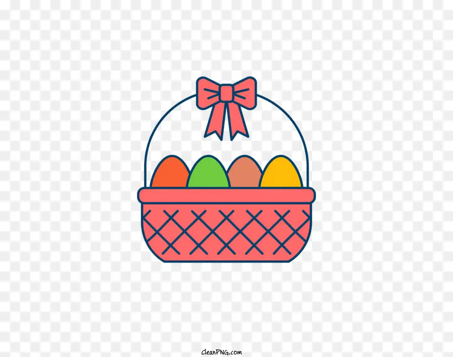 Canasta De Pascua，Coloridos Huevos PNG