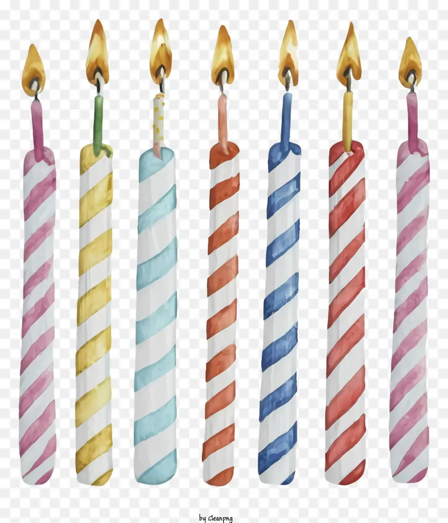 Velas De Cumpleaños Coloridas，Arreglo De Vela De Cumpleaños PNG