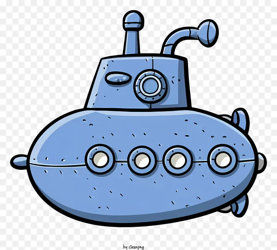 Submarino Azul，Submarino De Hélice PNG