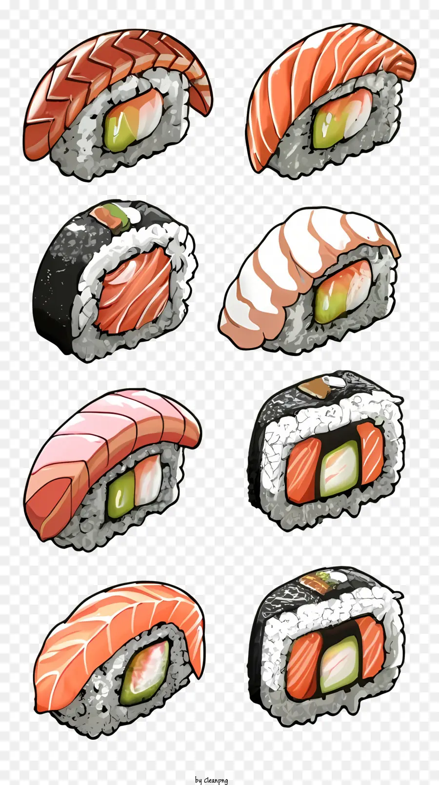 Rollos De Sushi，Sushi De Pescado PNG