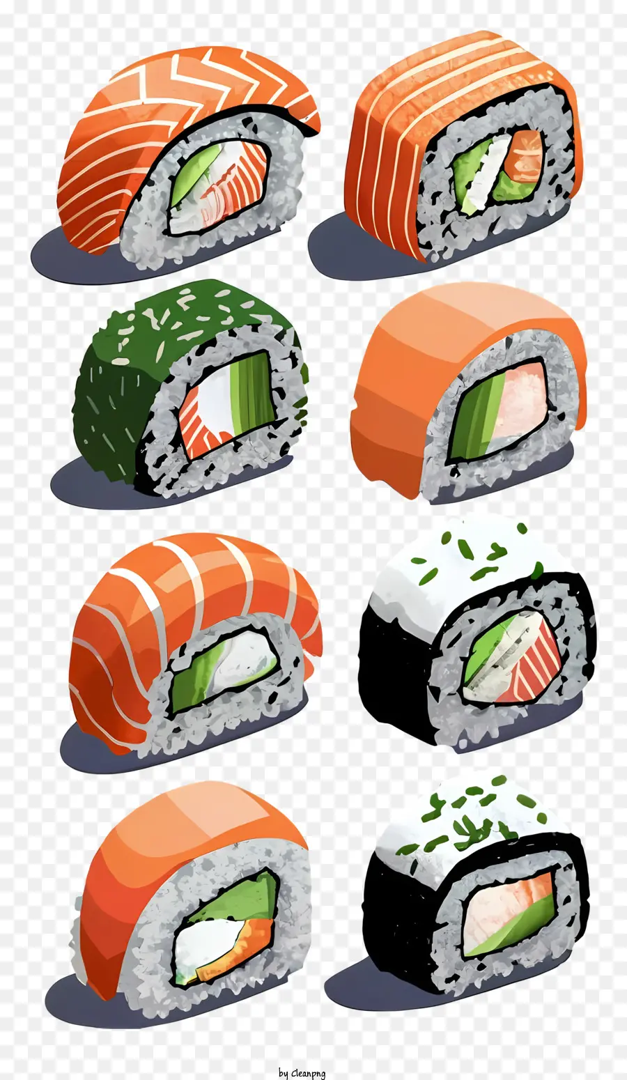 Rollos De Sushi，Mariscos PNG