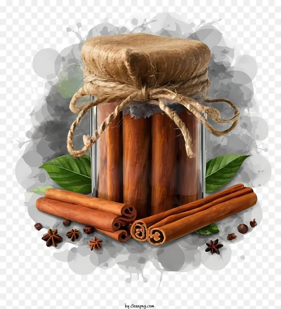 Palitos De Canela，Frasco De Vidrio PNG