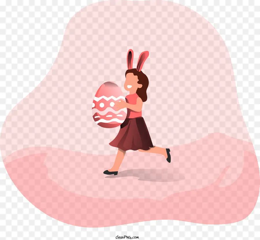 El Huevo De Pascua，Chica Con Huevo De Pascua PNG