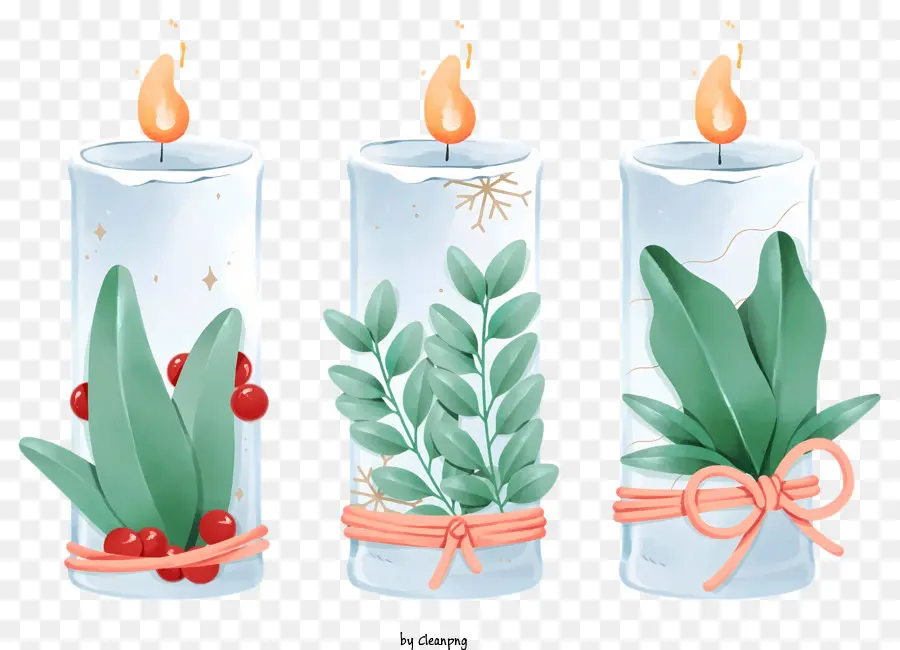 Decoración De Velas，Vela De Bayas PNG