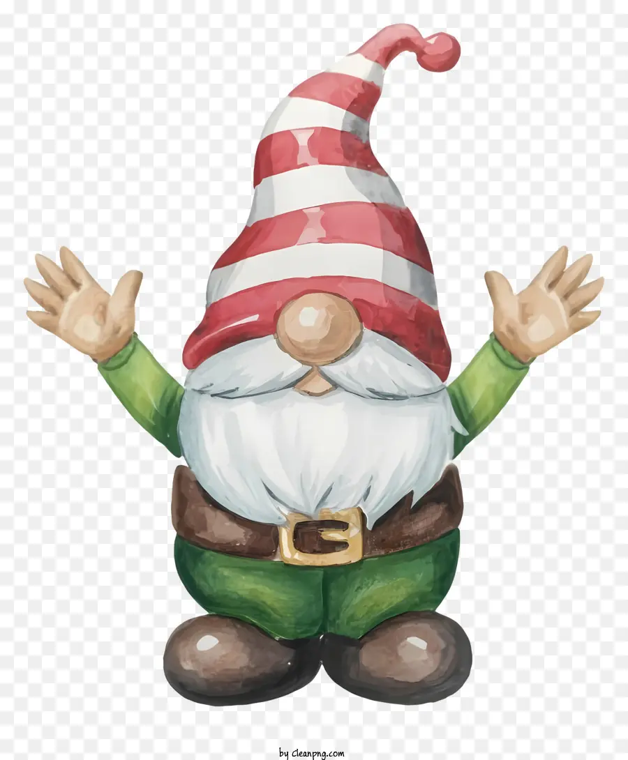 Gnome，Sombrero De Rayas Rojo Y Blanco PNG