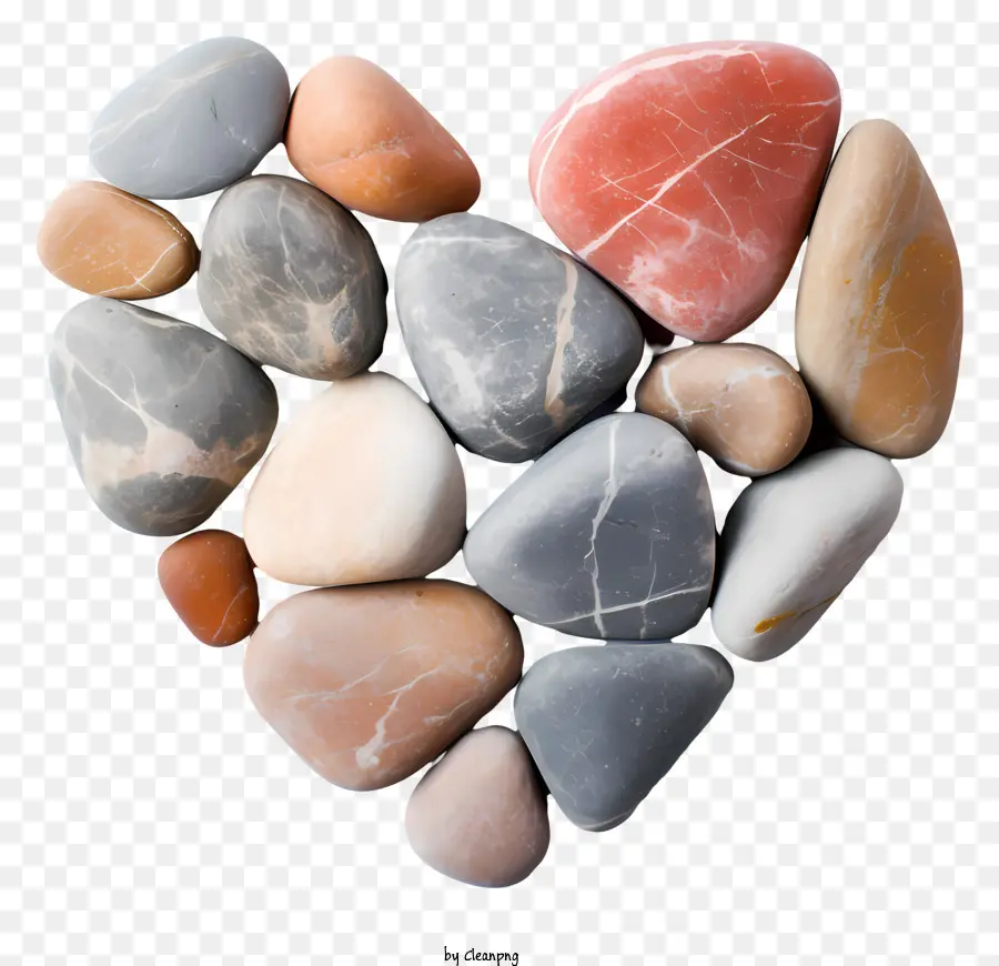 Piedras En Forma De Corazón，Piedras Multicolores PNG