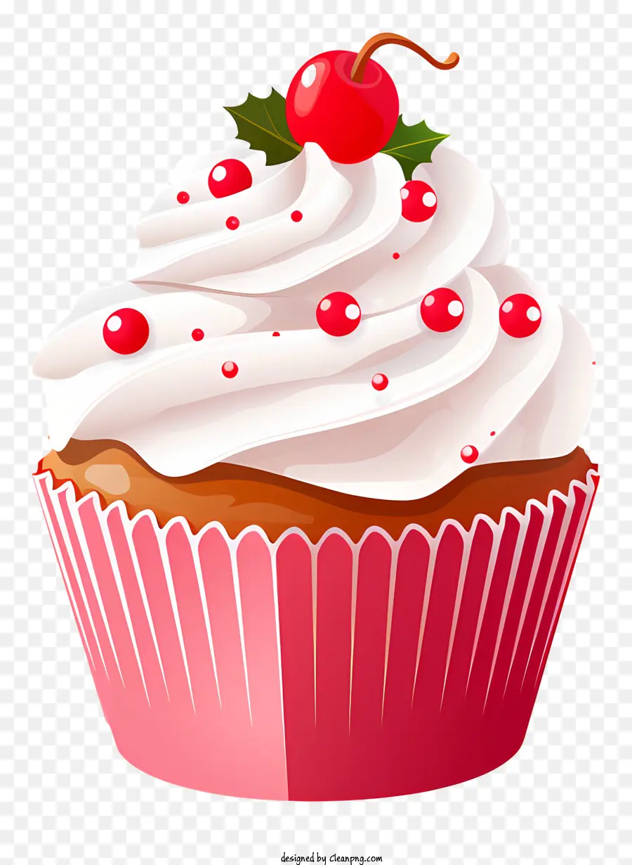 Magdalena，Cupcake Rojo Y Blanco PNG