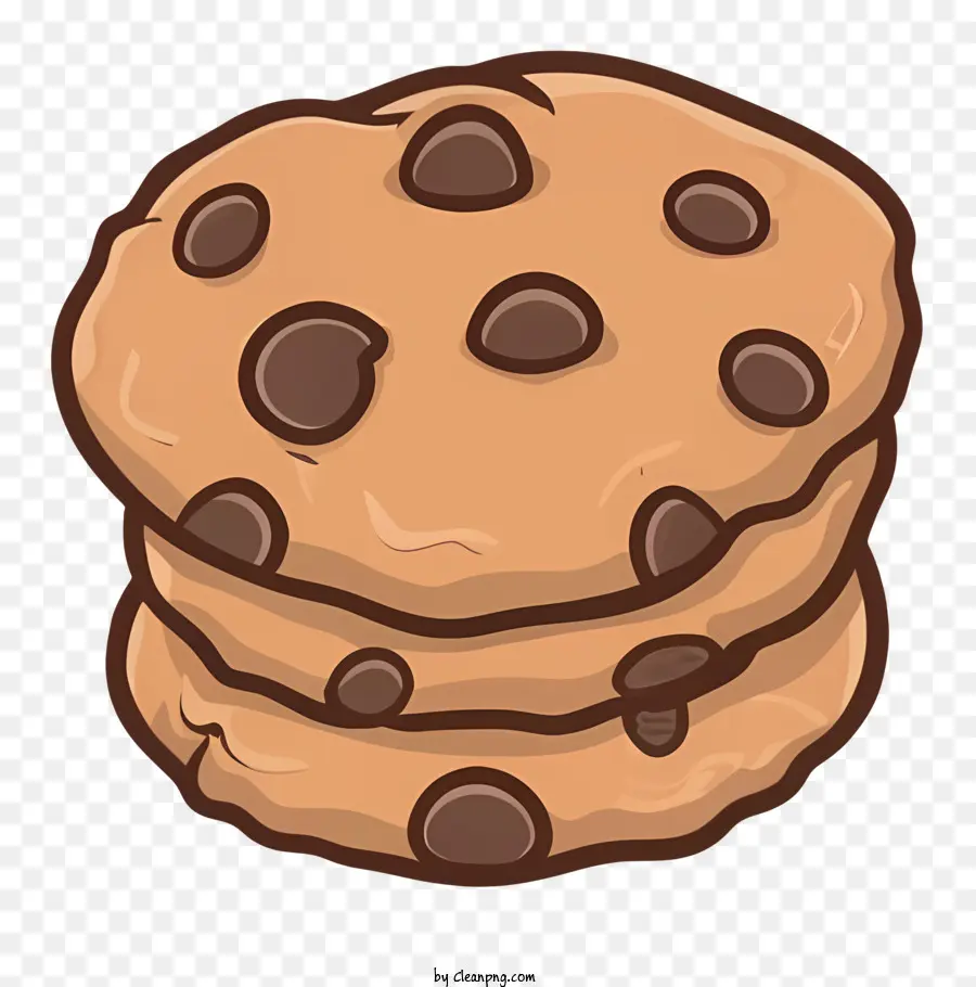 Galletas Con Chispas De Chocolate，Galletas De Estilo De Dibujos Animados PNG