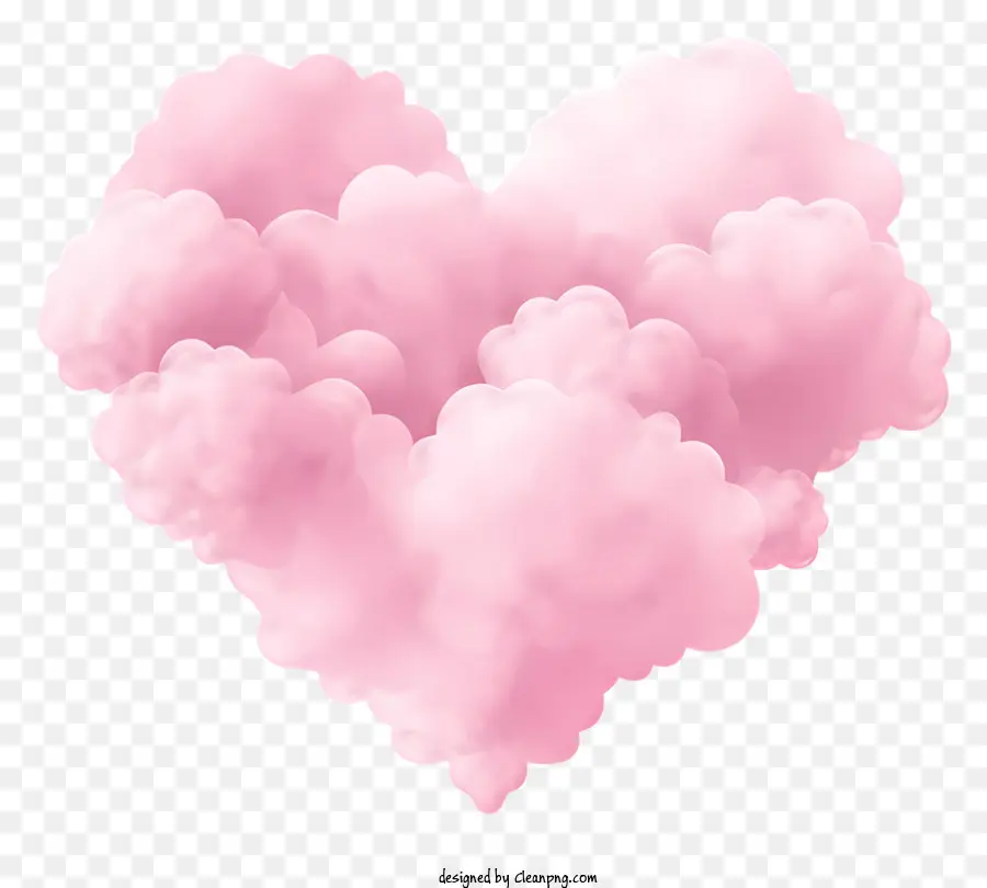 Nube Rosa，Heartshaped En La Nube PNG