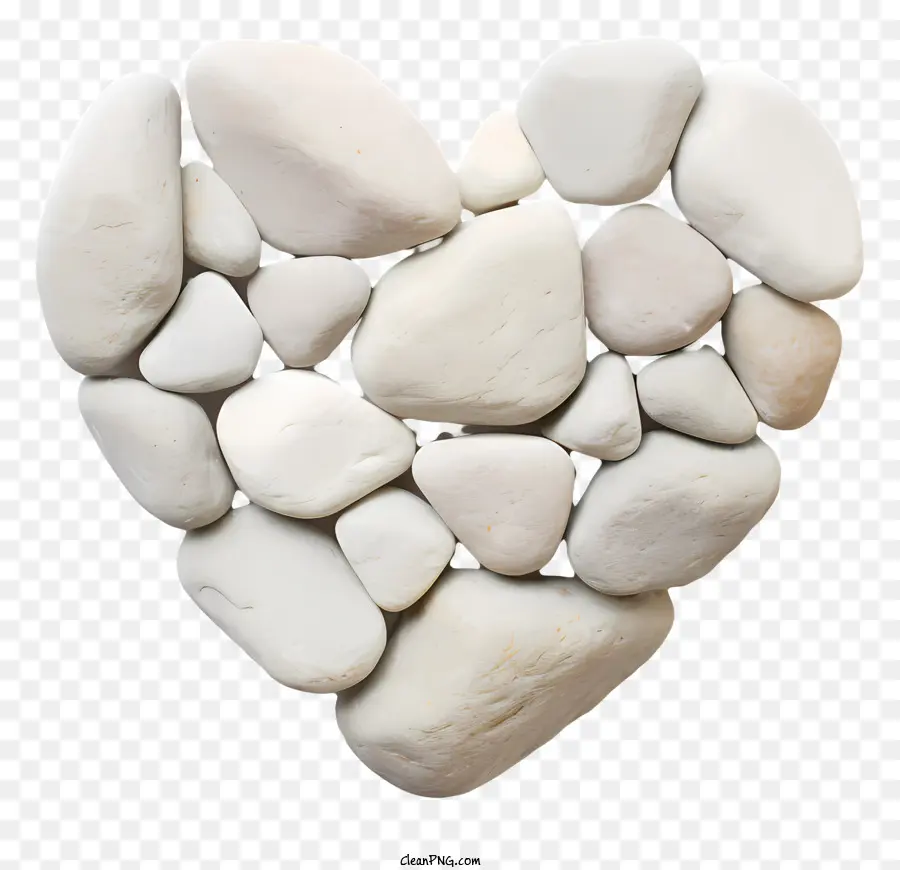 Formación De Rocas En Forma De Corazón，Guijarros Blancos PNG